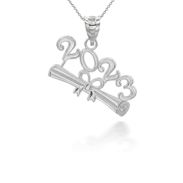 10K Solid Gold Class of 2023 Graduation Diploma Pendant Necklace