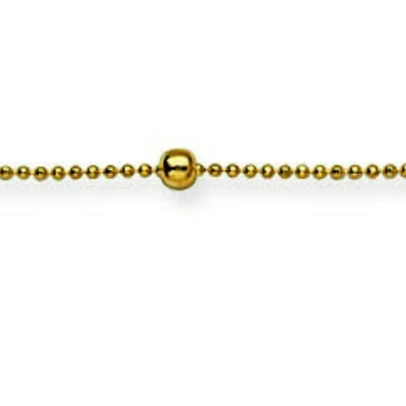 14K Solid Gold Bead Anklet Bracelet Anklet -Yellow 9"-10" inches -Minimalist