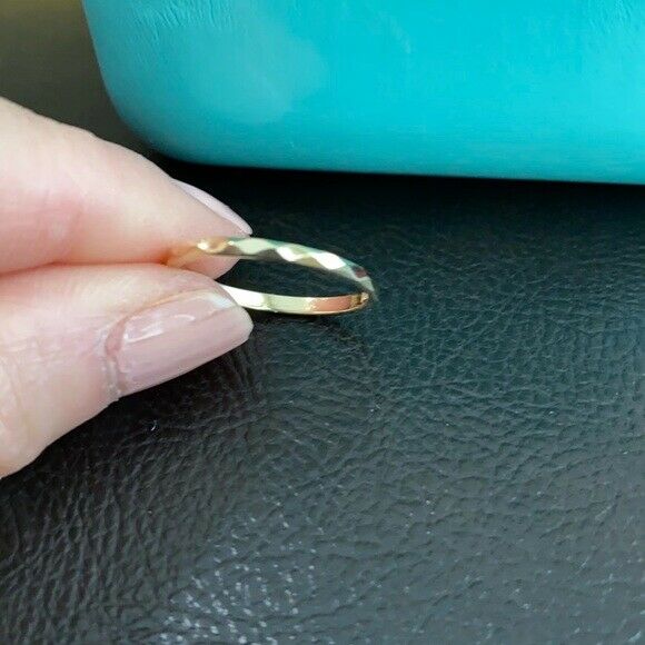 10k Solid Yellow Gold Hammered Knuckle Ring Any Size Thumb Band 1 2 3 4 5 6 7 8