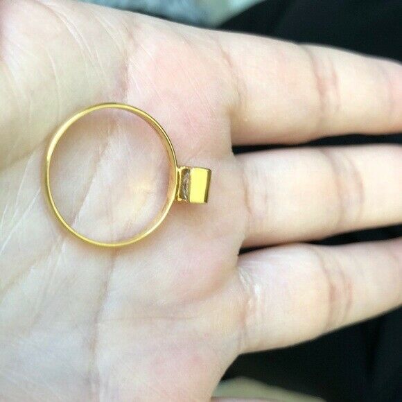 NWOT 14K Yellow Gold Square CZ Women/Gril Ring Size 6.5