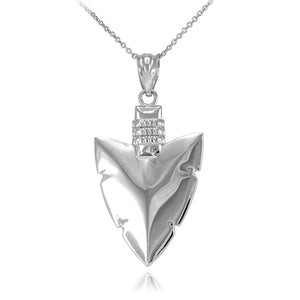 Sterling Silver Arrowhead Pendant Necklace Native Protection, Strength, Courage