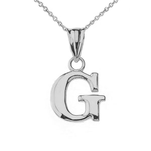 925 Sterling Silver Mini Small Initial Letter G Pendant Necklace 16" 18" 20" 22"