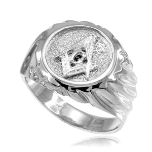925 Solid Sterling Silver Masonic Men's Ring Any /All Size