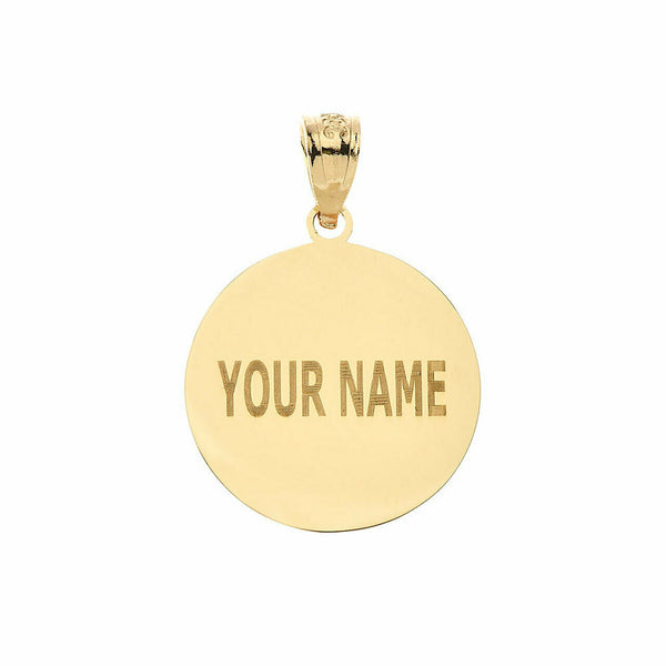 Personalized Engrave Name Number 10k 14k Solid Gold Basketball Pendant Necklace