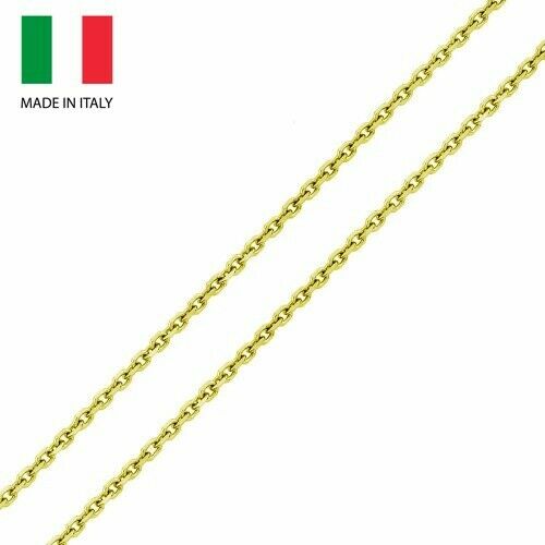 14k Gold Plated Sterling Silver Italy Italian DC Cable Rolo Chain necklace 1.0mm