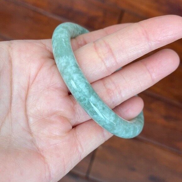 Round Jade Bangle Bracelet 52, 54, 56, 58, 60 mm
