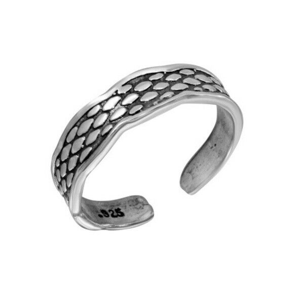 NWT Sterling Silver 925 Snake Scale Design Toe Ring or Finger Ring Adjustable