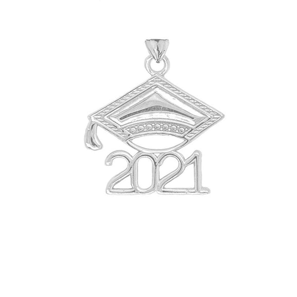 NWT 925 Sterling Silver Class of 2021 Graduation Cap Pendant Necklace