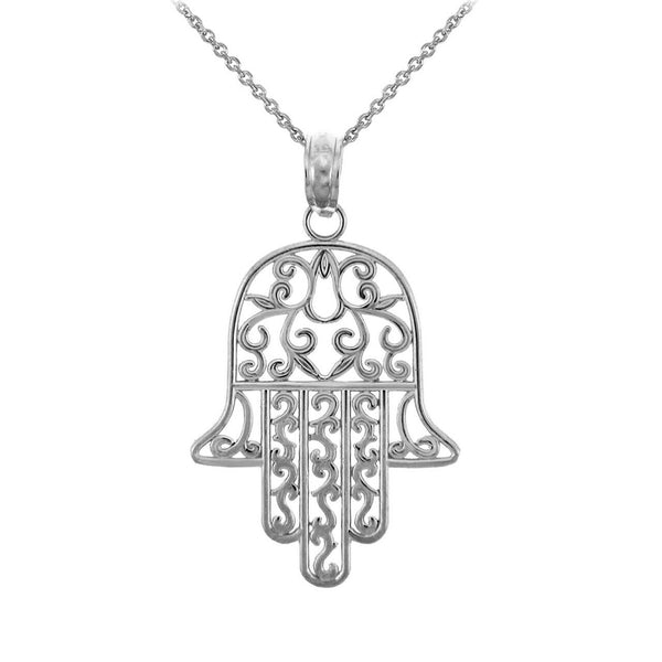 925 Sterling Silver Hamsa Hand Charm Jewish Charms and Pendant Necklace