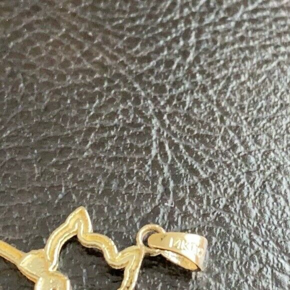 Solid 14k White Gold Openwork Diamond Cat Pendant Necklace