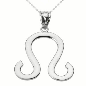 925 Sterling Silver Leo August Zodiac Sign Pendant Necklace