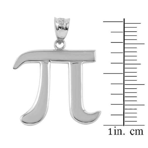 925 Fine Sterling Silver Pi Symbol Math Pendant Necklace
