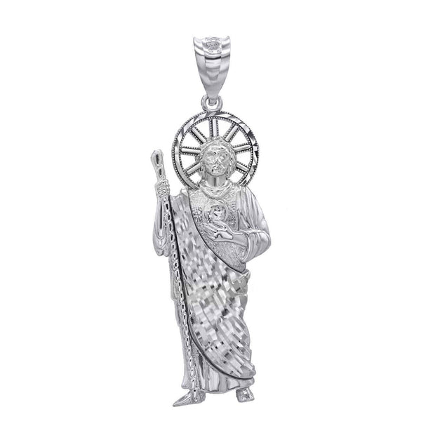 Sterling Silver St. Saint Jude Pendant Necklace (Mini, Small, Medium, Large)