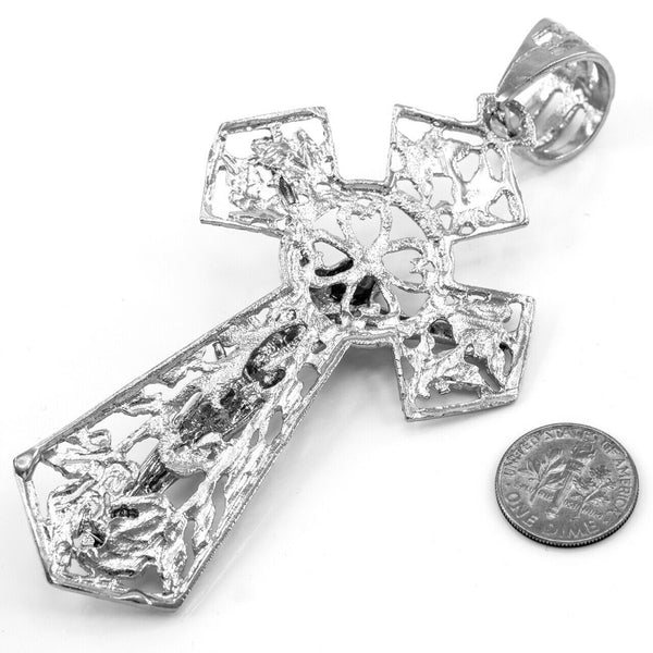 Sterling Silver Jesus Crucifix Cross Extra Large Pendant Made in USA 24.70 G 4"