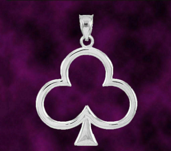 925 Sterling Silver Lucky Shamrock Four Leaf Clover Irish Pendant Necklace