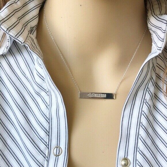 San Francisco 49ERs Engraved 49 ERs Bar Necklace -Official Licensed NFL Team