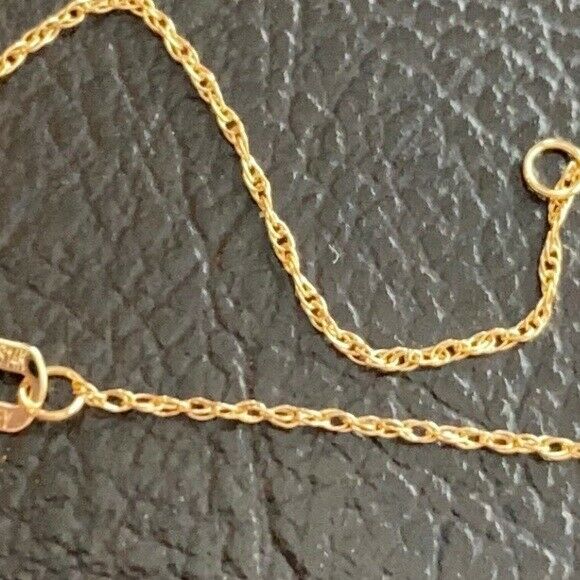 14K Solid Real Yellow Gold Mini Small Fleur De Lis Dainty Necklace - 16"-18"