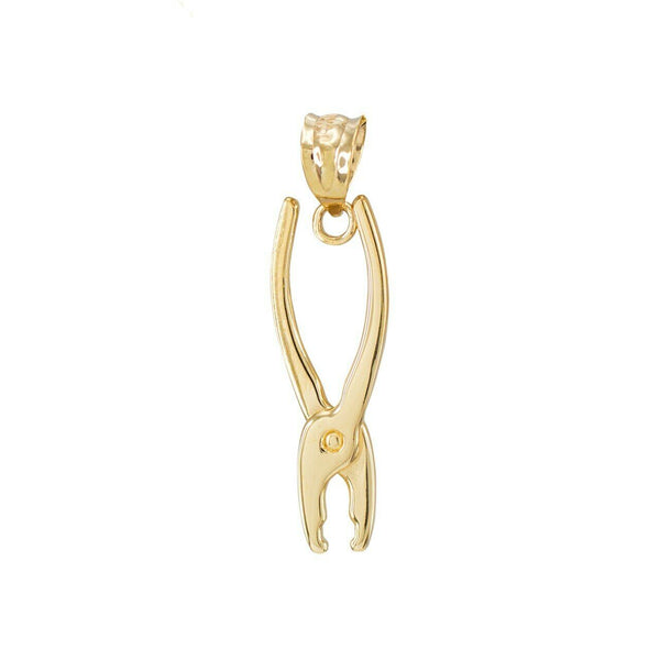 14k Solid Yellow Gold Polished Pliers Pendant Necklace 16", 18", 20", 22"