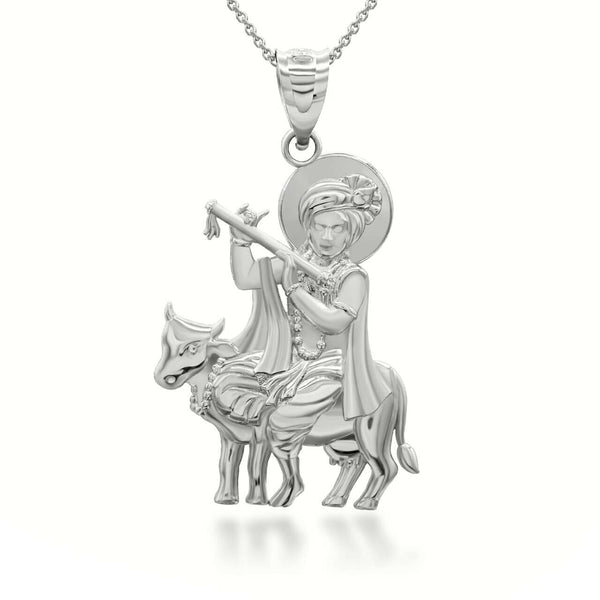 925 Sterling Silver Lord Krishna Hindu Pendant Necklace