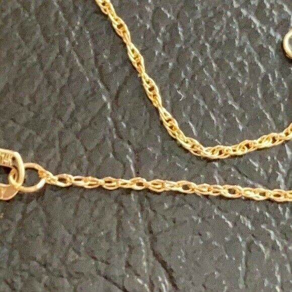 14K Solid Real Yellow Gold Mini Small God's Hand Center Necklace - Adjustable