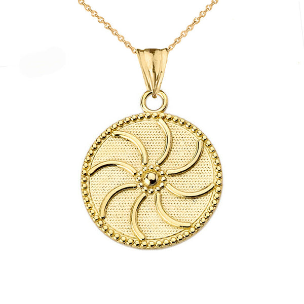 10k Solid Yellow Gold Armenian Eternity (0.94") Pendant Necklace 16" 18" 20" 22"