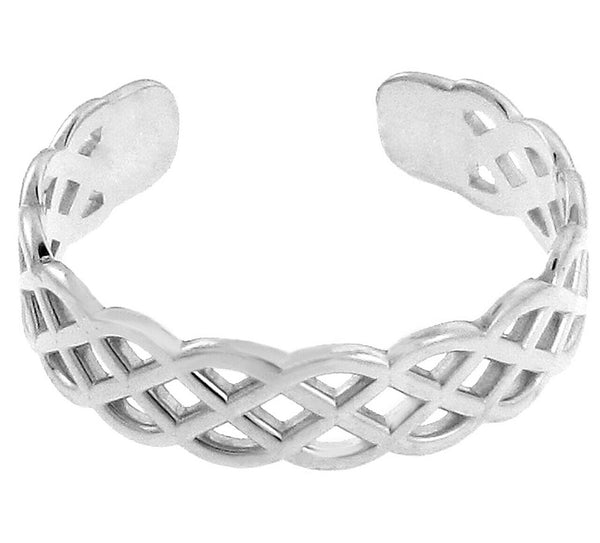 925 Sterling Silver Trinity Knot Toe Ring - Adjustable - Knuckle, Thumb Ring