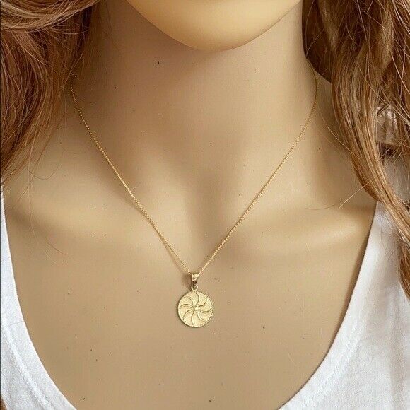 10k Solid Yellow Gold Armenian Eternity (0.94") Pendant Necklace 16" 18" 20" 22"