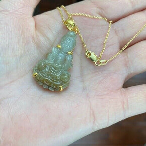 Female buddha clearance jade necklace