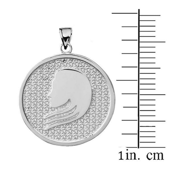 .925 Sterling Silver Zodiac Sign Virgo Disc Pendant Necklace