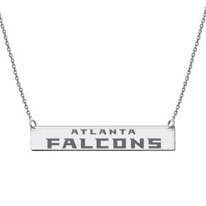 Licensed NFL Atlanta Falcons Engraved Geometric Bar Necklace Sterling Silver