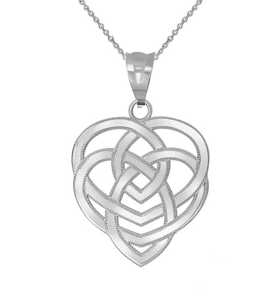 925 Sterling Silver Motherhood Celtic Holy Trinity Knot Pendant Necklace