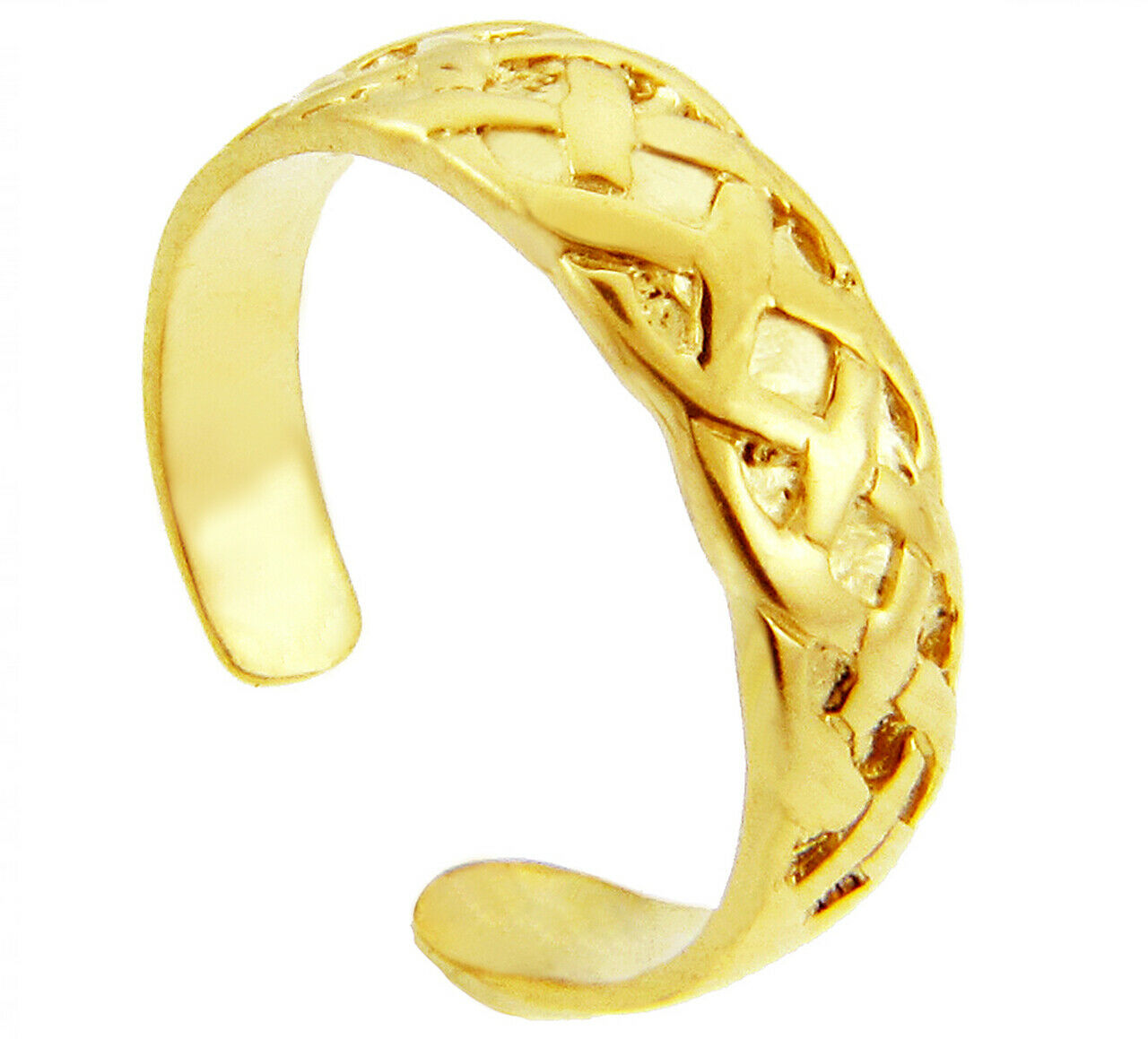 10K or 14K Solid Gold Bold Trinity Knot Toe Ring - Yellow, Rose,or White Gold