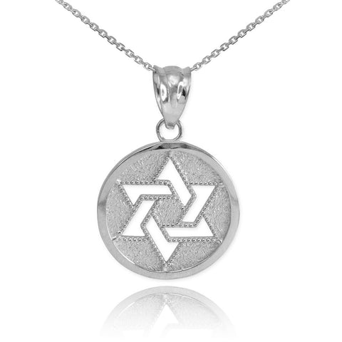 925 Sterling Silver Cut-Out Star of David Israel Jewish Pendant Necklace