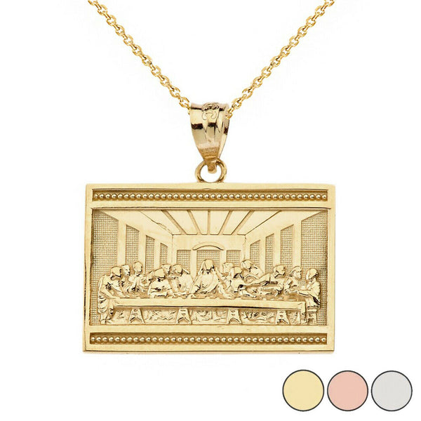 10k Solid Gold Jesus The Last Supper by Leonardo da Vinci Pendant Necklace