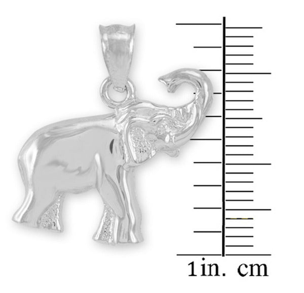 925 Sterling Silver Elephant Pendant Necklace Charm Made in US 16" 18" 20" 22"