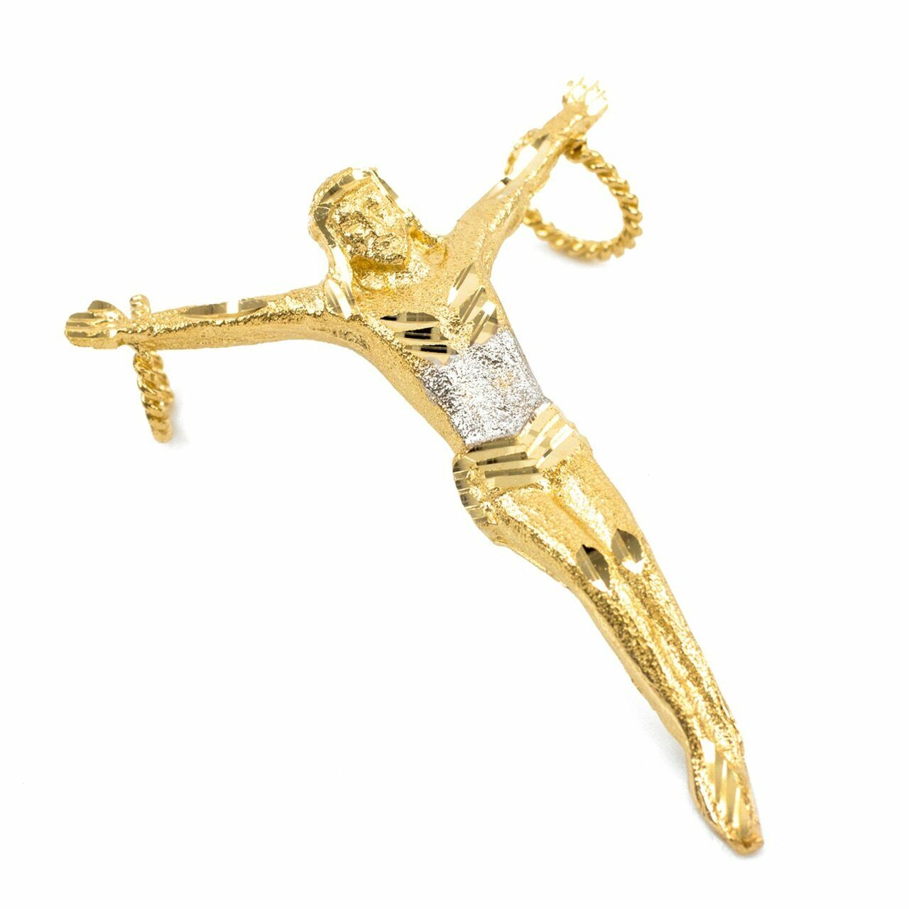 Solid 10k Yellow Gold Crossless Crucifix Large Pendant Charm