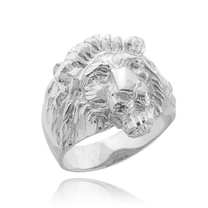 925 Sterling Silver Large Lion Head Men's Ring All Size