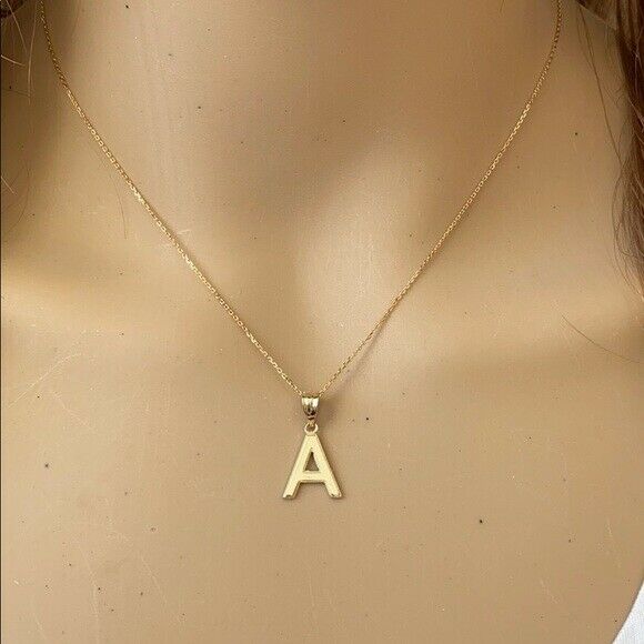 10k Solid Gold Small Milgrain Initial Letter I Pendant Necklace Personalized