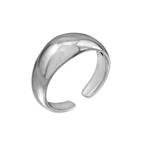 Fin Sterling Silver 925 Plain Rounded Adjustable Toe Ring / Finger Ring