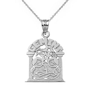 .925 Sterling Silver Zodiac Astrological Sign Gemini Twins Pendant Necklace