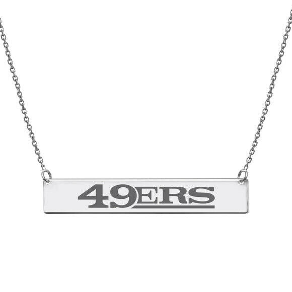 San Francisco 49ERs Engraved 49 ERs Bar Necklace -Official Licensed NFL Team