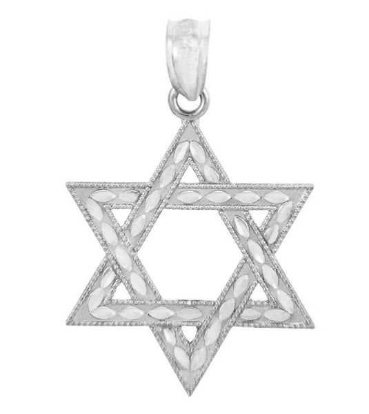 925 Sterling Silver Jewish Star of David Charm Pendant Necklace (S) 1-inch