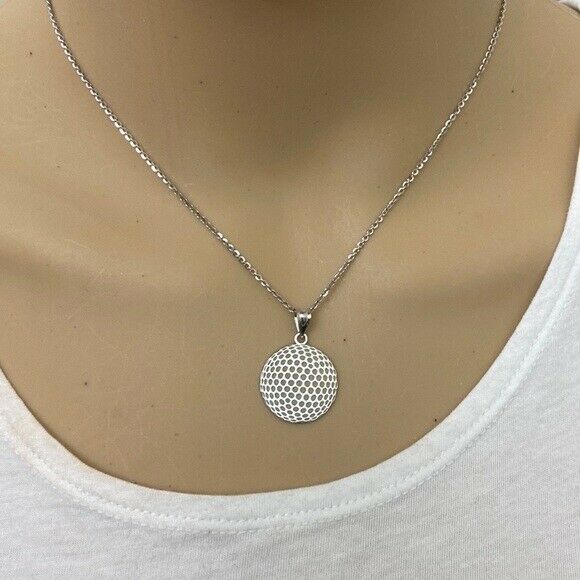 Personalized Sterling Silver Golf Ball Pendant Necklace - Engravable Your Name