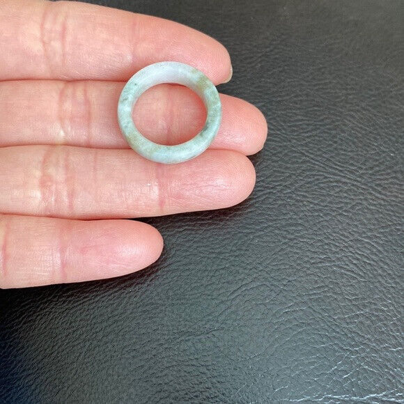 Flat Natual Jade Band Ring Size 4.5 - Unisex Width 5mm