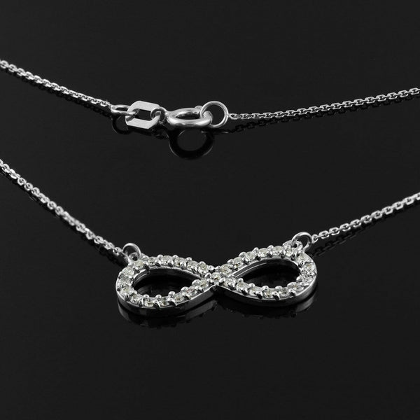925 Sterling Silver Forever Knot CZ Infinity Charm Pendant Necklace Forever Love
