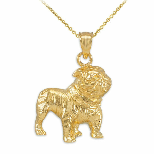 10k Yellow Gold Fresno State University FSU Bulldog Pendant Necklace