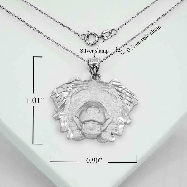 925 Sterling Silver Dog Australian Shepherd Pendant Necklace