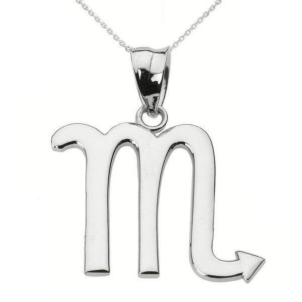 925 Sterling Silver Scorpio November Zodiac Sign Pendant Necklace