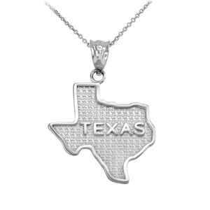925 Sterling Silver Texas State Map Pendant Necklace Made in USA 16",18",20",22