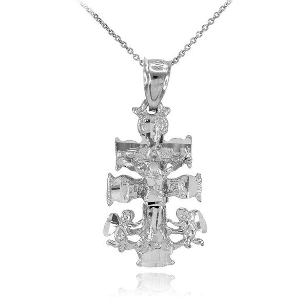 925 Sterling Silver Caravaca Crucifix Cross Charm Pendant Necklace 16"-22"